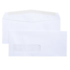 Staples − Enveloppes à fenêtre − certifiées FSC − no 10 − ouverture latérale − 24  lb en vélin blanc − 4 1/8 po x 9 1/2 po − paquet de 500-Vélin blanc
