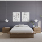 Nexera - Lit plateforme double Malibu en chêne brun -Montage Facile et Livraison à Domicile : Assemblage sans souci, livraison à votre porte pour une mise à niveau pratique de votre chambre à coucher