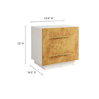 Modway Abel 2-Drawer Burl Wood Nightstand - White Bleached Burl-Burl Wood Laminate