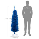 HOMCOM 5' Pencil Artificial Christmas Tree - Deep Blue-Safe and stable with a sturdy and durable plastic base for support