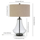 Hudson&Canal - Lampe de table Lagos de 58 cm de haut avec abat-jour en tissu - Verre grainé/Bronze noirci/Lin-Nettoyer avec un chiffon doux et sec, sans produits chimiques agressifs ni produits de nettoyage abrasifs