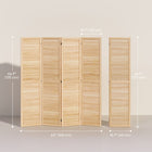 HOMCOM 4-Panel Freestanding Room Divider for Indoor Bedroom - Natural-Solid paulownia wood with a distressed rustic finish for solidness and a rustic feeling 
