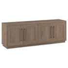 Hudson&Canal Tillman TV Stand for TV's up to 75" Antiqued Grey Oak-Features four doors with enclosed cabinets and 4 shelves for ample storage