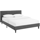 Modway Linnea Fabric Queen Bed - Grey-Upholstered Polyester Plywood Base