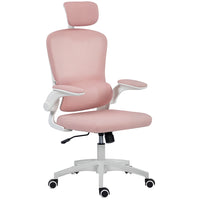 HOMCOM Ergonomic Office Chair with Lumbar Support - Pink-Dynamic dual-back design provides flexible support, relieving pressure after long hours