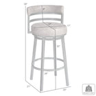 Armen Living - Madrid Tabouret de Bar Pivotant de 76 cm de Hauteur en Similicuir Noir Ford et Finition Minérale-7
