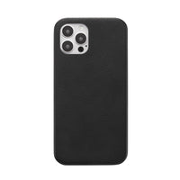 General Supply Goods + Co - Étui en Cuir Végétalien iPhone 12/12 Pro avec Boutons Métalliques Compatible avec Magsafe - Noir-Pour iPhone 12/12