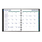 Blueline 2026 MiracleBind CoilPro 16-Month Monthly Refillable Planner - 9-1/4" x 7-1/4" - Black - Bilingual-Twin-wire binding with hard lizard cover