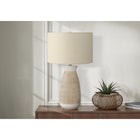 Monarch Specialties 27" H Contemporary Table Lamp - Cream Ceramic / Beige Shade-This lamp features a 3-way rotary switch holding a single bulb (not included) for a maximum output of 100W/120V, allowing you to customize the lighting ambiance in your space