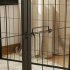 PawHut 6-Panel Heavy Duty Dog Playpen with Door for Medium Dogs - 31.5" L-Colour: Grey