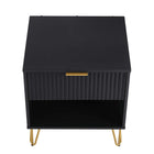 Manhattan Comfort DUMBO Modern 1-Drawer Nightstand and 3-Drawer Dresser Set - Black-10