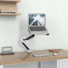 ShoppingAll SA-GM212U+D15 Adjustable Laptop Mount Stand for Laptops Up to 17" - White-This fully adjustable desk mount can be fixed by C-clamp or grommet installation on any working surface