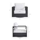Modway - Tahoe Terrasse extérieure Aluminium revêtu en poudre Fauteuil pivotant - Gris/blanc-Cadre en aluminium revêtu en poudre