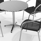 Table ronde en aluminium de 31,5 po avec 4 chaises en rotin noir, intérieur/extérieur (TLH-ALUM-32RD-020BKCHR4-GG)-7