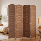 HOMCOM 4 Panels Hand-Woven Freestanding Room Divider for Home Office - Natural-Folding design with four panels, easy to create a new look and space-saving to store
 