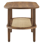 Modway Torus Oval Coffee Table - Walnut-Non-marking Foot Caps