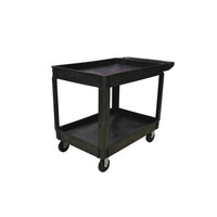 Eddie's Utility Tub Cart - 46"L x 25"W x 33"H - Two Shelves - Black-Utility Tub Cart