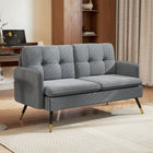 HOMCOM 55" Loveseat Sofa with Button Tufted Back - Dark Grey-Button tufting on the back cushion adds a touch of luxury to your home 