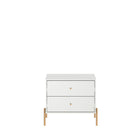 Manhattan Comfort Jasper 25.15" Modern Nightstand - White Gloss-Modern Nightstand for Bedroom and Living Room Use