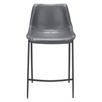Zuo Magnus Counter Stool - Dark Grey/Black - Set of 2-Plush and durable faux leather fabric