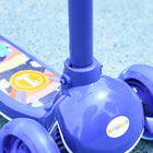 Qaba 3 Wheel Toddler Scooter with 3-level Adjustable Height, Rear-Fender Brake, LED Light - Blue-Quick-release mechanism simplifies storage and transport 