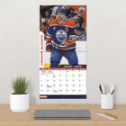 DateWorks 2026 16-Month Wall Calendar - 12" x 12" - Edmonton Oilers - Bilingual-Features monthly pages for January to December 2026, as well as the last 4 months of 2025