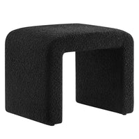 Modway - Simba Tissu Boucle Tabouret en cascade - Noir-Tissu boucle Tissu Rembourrage