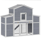 PawHut 66.5" Large Chicken Coop, Wooden Chicken House with Nesting Boxes-The coop-run combo suits 2–4 chickens, easier backyard management