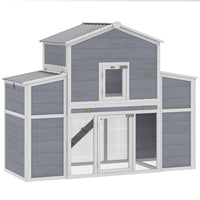 PawHut 66.5" Large Chicken Coop, Wooden Chicken House with Nesting Boxes-The coop-run combo suits 2–4 chickens, easier backyard management