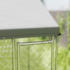 PawHut Outdoor Dog Kennel with Waterproof Roof - 9.2' x 7.5' x 7.2' - Grey-Galvanized steel and secure latch enhance outdoor safety 