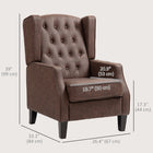 HOMCOM - Fauteuil d’appoint en similicuir avec pieds en bois - rembourrage épais pour salon - brun-La structure en panneaux multicouches assure une solidité fiable  
