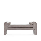 Manhattan Comfort Concord 59" Modern Chenille Upholstered Bench - Dove-Modern Glam Bench for Bedroom and Living Room Usage