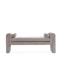 Manhattan Comfort - Banc moderne Concord 59" en tissu chenille - Colombe-Banc moderne et glamour pour chambre et salon