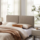 Modway Lindee Boucle Fabric Queen Headboard - Oatmeal-Dense Foam Padding