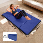Soozier Folding Gymnastics Tumbling Mat - Exercise Mat with Carrying Handles for Yoga - MMA - Martial Arts - Blue - 4' W x 6' L x 2" D-Non-absorbent PU leather surface, fire-retardant, puncture, and mildew resistant 