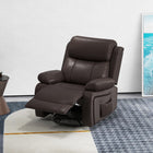 HOMCOM Manual Recliner with Vibration Massage - Brown-Overstuffed, high-density foam padding with a pocket spring system offers a cozy experience