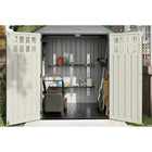 Suncast Everett Storage Shed - 6' x 5' - Dove Grey-Large door windows and 2 skylights provide natural light.