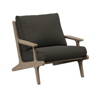 Modway Saratoga Outdoor Teak Wood Armchair - Flint Grey-Teak Wood Outdoor Armchair