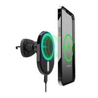 HyperGear 15W MagVent MagSafe Wireless Car Charger - Black-2-in-1 Design: Wireless Fast Charger + Phone Mount