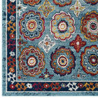 Modway Entourage Odile Distressed Floral Moroccan Trellis Area Rug - 5 ft W x 8 ft L - Blue Red Orange Yellow-Stain Resistant / Easy to Clean