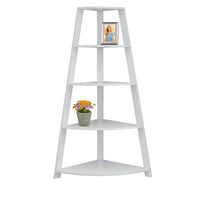 Monarch Specialties - 2425 60 po H Etagere - Etagere En Coin D'Appoint Blanc-Bibliothèque en coin blanche