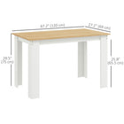 HOMCOM 47" Modern Dining Table with Wood Effect - Oak-Solid frame and triangular legs ensure strong support and durability