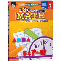 Shell Education Practice, Assess, Diagnose (SEP50806) : 180 Days Of Math Book - Grade 3-Ages 8 and grades 3rd