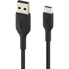 Belkin Braided USB-A to USB-C Cable - 1m - Black-Double-braided nylon exterior provides strength and durability 