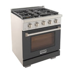 Kucht 30" KFX-X Series Pro Style Propane Gas Range - Stainless Steel/Cement Gray-Rocket power burner 21 000 btu for rapid searing
