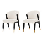 Manhattan Comfort - Lot de 2 chaises de salle à manger modernes Ola 54,5 cm en tissu chenille crème-Chaise de salle à manger moderne pour salle à manger et usage de chaise de travail
