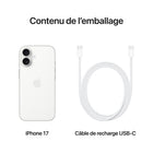 Apple - iPhone 17 - 256 Go - Blanc - Bell et Virgin Plus-CONÇU POUR APPLE INTELLIGENCE - Personnel, privé, puissant. Écrivez, exprimez-vous et faites-en plus sans effort
