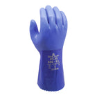 Atlas Full PVC Coating Extra Rough Finish 12" Gauntlet Glove - Cotton Liner - Blue - Medium-Triple dipped PVC 