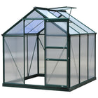 Outsunny serre en polycarbonate - 6 pi x 6 pi x 6,6 pi - vert- Une serre en polycarbonate pour la protection des plantes à l'extérieur  
