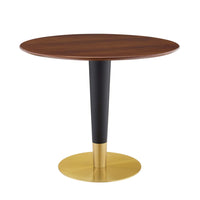 Modway Zinque 36" Dining Table - Gold Walnut-Modern Dining Table